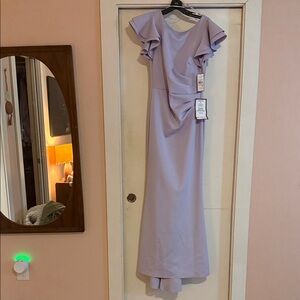 Jessica Howard Lavender Maxi Dress with Ruffle Sleeves